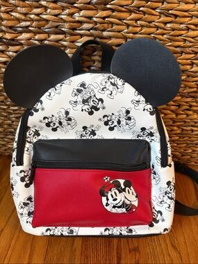 Disney Kids Minnie & Mickey Mini Backpack - White, Black, Red